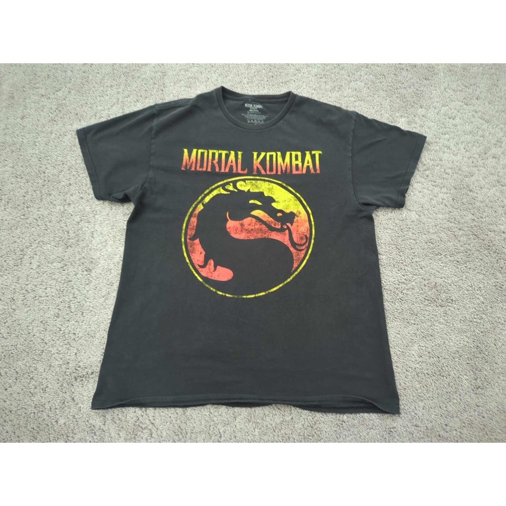 Mortal‎ Kombat Klassic T Shirt Mens Large Black Short Sleeve Logo Video Game